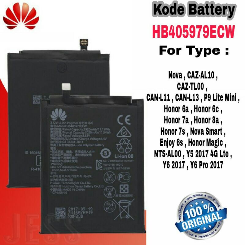 Baterai Original Honor 6a / 6c / 7a / 7s / 8a / Enjoy 6s / Honor Magic NTS-AL00 Battery HB405979ECW