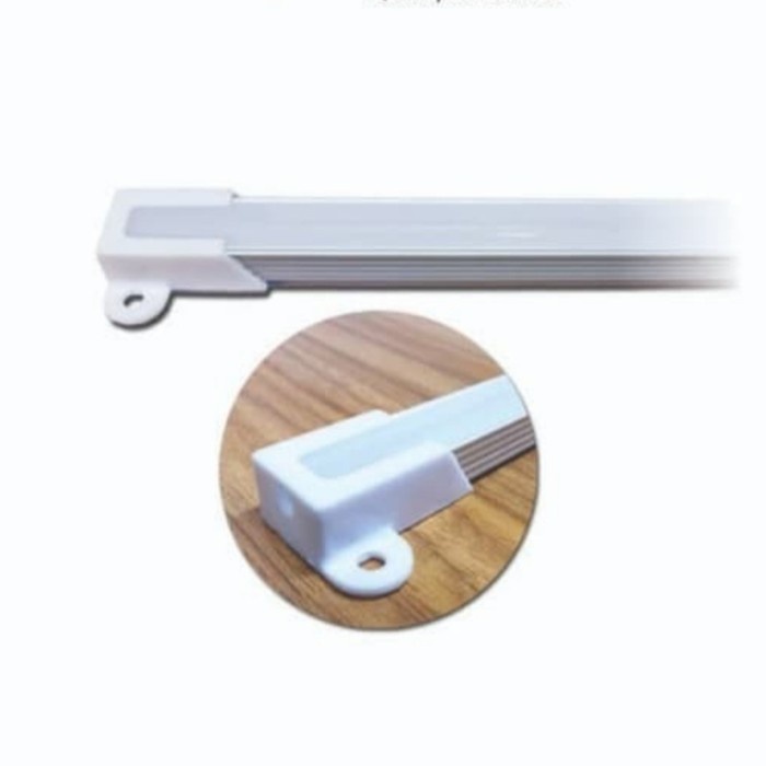 Housing LED Strip Alumunium U Channel Flat Rata Cover Susu acrylic