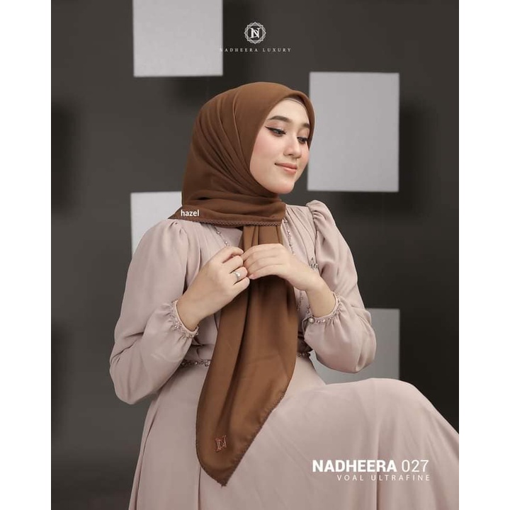 Terbaru Hijab Jilbab Segiempat by Nadheera Luxury N027 bahan voal adem jahit tepi