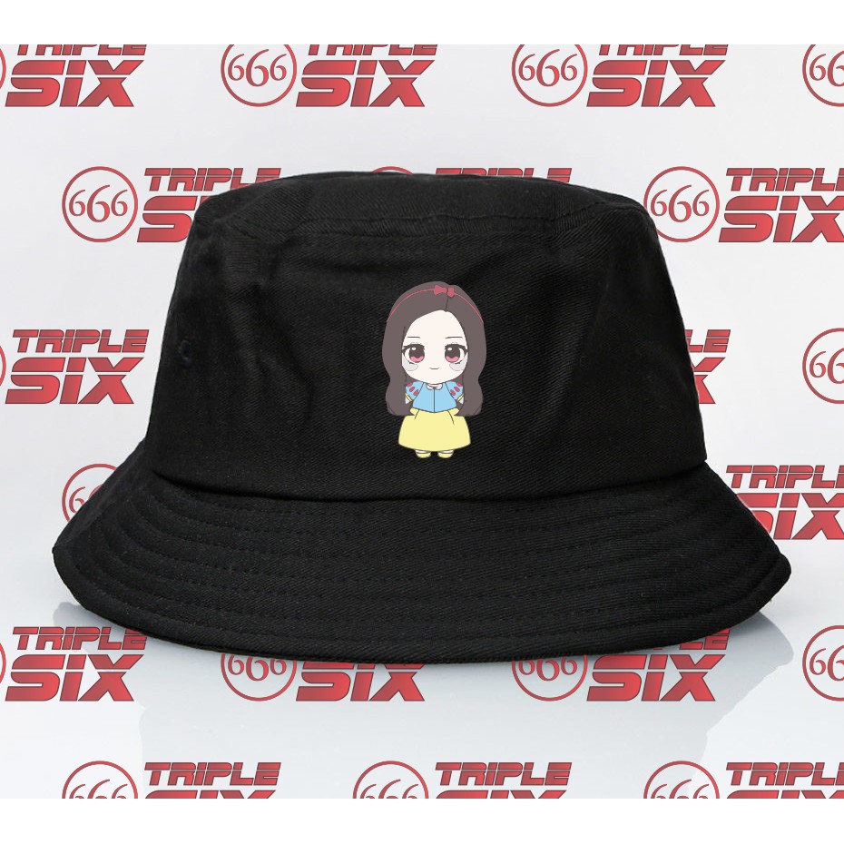 topi bucket premium black pink jisoo