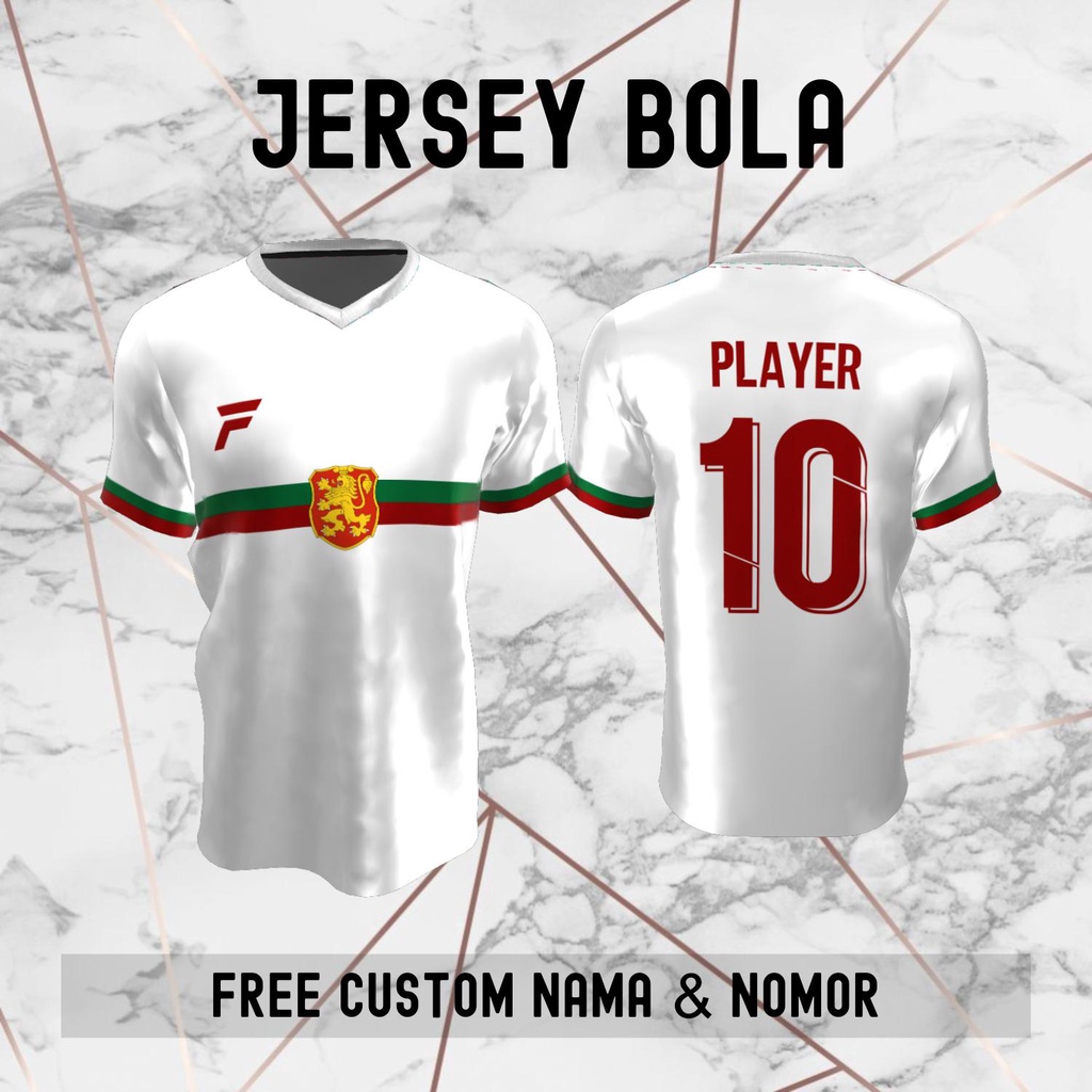 Jersey Bulgaria Timnas Negara Bola Baju Kaos Custom Nama dan Nomor Punggung - 306