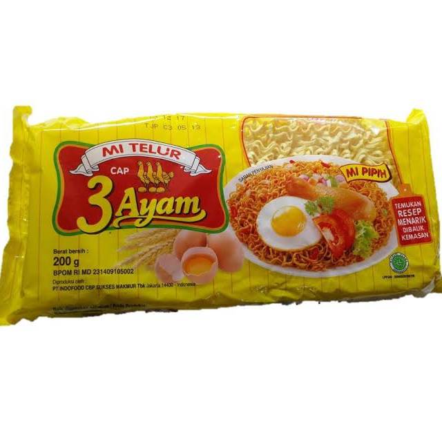 

MIE TELUR 3 AYAM 200 GR