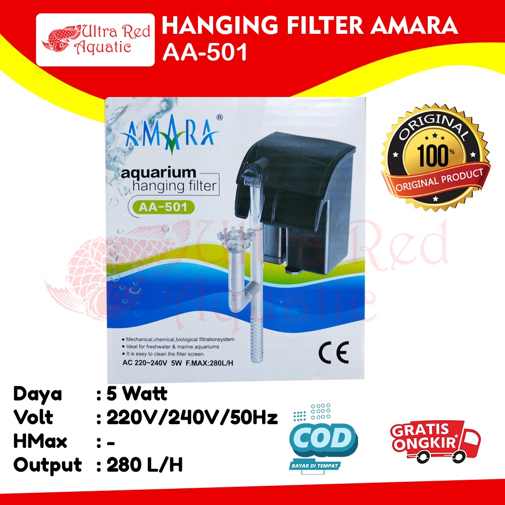 Amara Filter Gantung Aquarium Hang On Hanging Filter Aquarium AA 501 AA501 AA-501 Aquascape