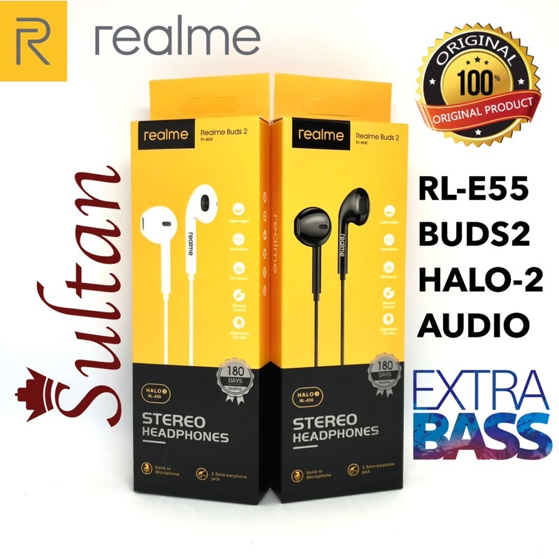 HANDSFREE REALME RL-E55 BUDS 2 HALO-2 EARPHONE REALME PROMO SEN