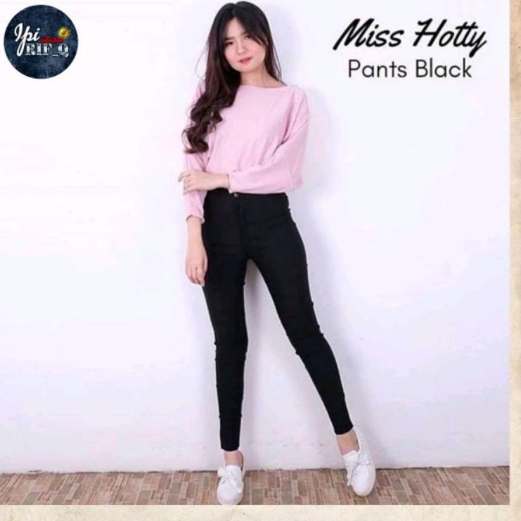 Miss Hotty Celana High Waist Jegging Black | Celana Impor  | HW Jegging • PDC.25Au22d
