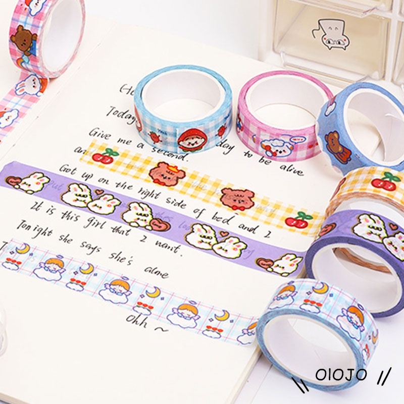 1 Pc Hewan Lucu Washi Tape Decor Masking Tape Jurnal Scrapbook Dekorasi DIY - ol