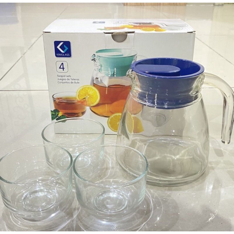 TeaPot Set  Sunglass// Wadah teh // Teko Meja // Kimglass Narzo souvernir Lebaran