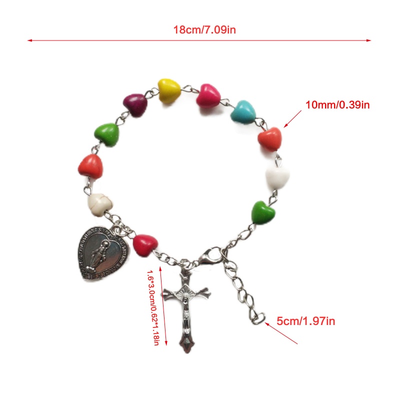 SIY Catholic Saint Christopher Travel for Protection 10MM / 0.39Inch Bead Rearview Mirror Car Truck Auto Rosary Bracelet