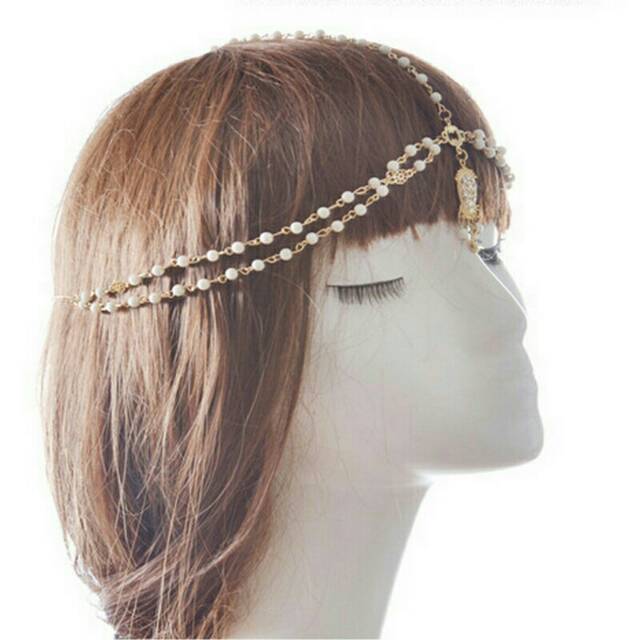 BIN-05 aksesoris dahi rambut bandana wanita headpiece bindi