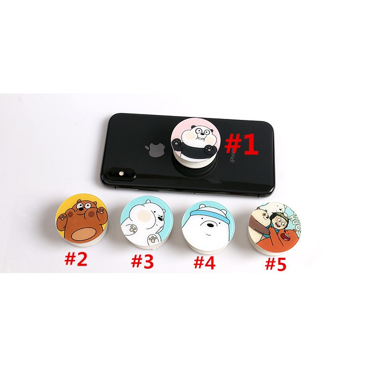 [Bayar Di Tempat]Ring Holder Universal Desain Kartun We Bare Bears untuk Handphone