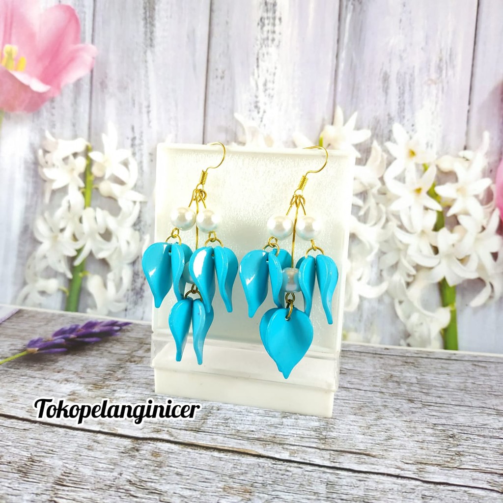 giwang murah anting korea Anting Kekinian Handmade daun Akrilik Murah By Tokopelanginicer