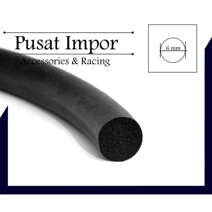 Peredam Karet Pintu Mobil Bulat 6mm - Karet Pintu Mobil O Per Meter