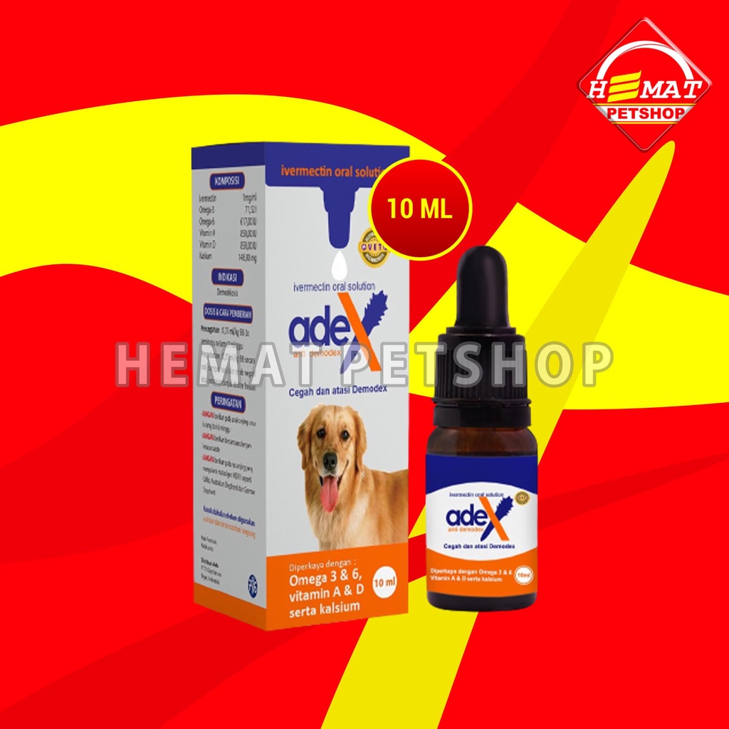 Obat Kulit Anjing Adex Invermectin 10ml Sirup anti Demodex