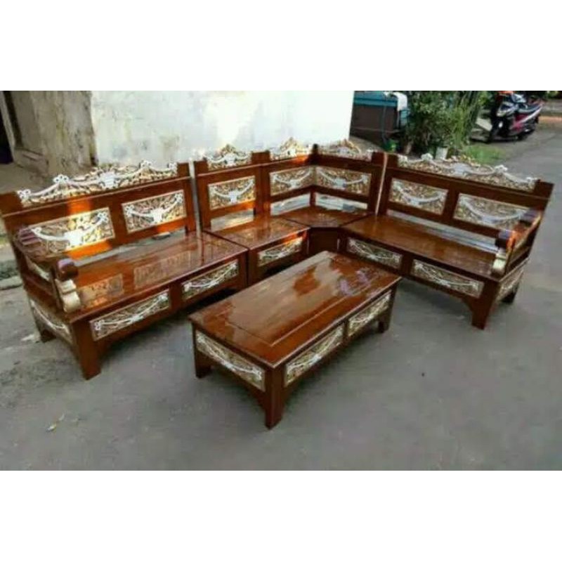 Kursi Tamu Sudut Selendang Kursi Tamu Kayu Jati Mebel Jepara