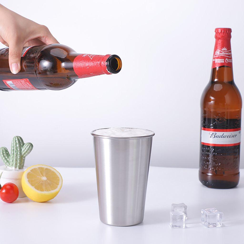 [Elegan] Handy Cup Berkualitas 350/500ml Botol Air Satu Lapis Stainless Steel Cangkir Minuman Dingin Sederhana