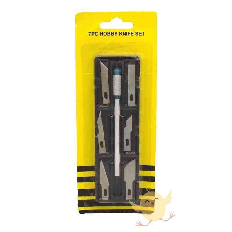 Pisau Ukir 7 Pcs Hobby Knife SET isi 6 Pcs Blade Replacement