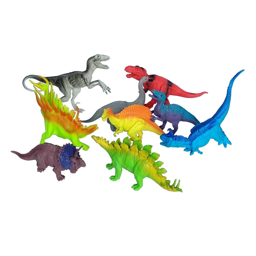 Dinos Set 9pcs Miniatur Mainan Dinosaurus Karet Besar | Shopee Indonesia