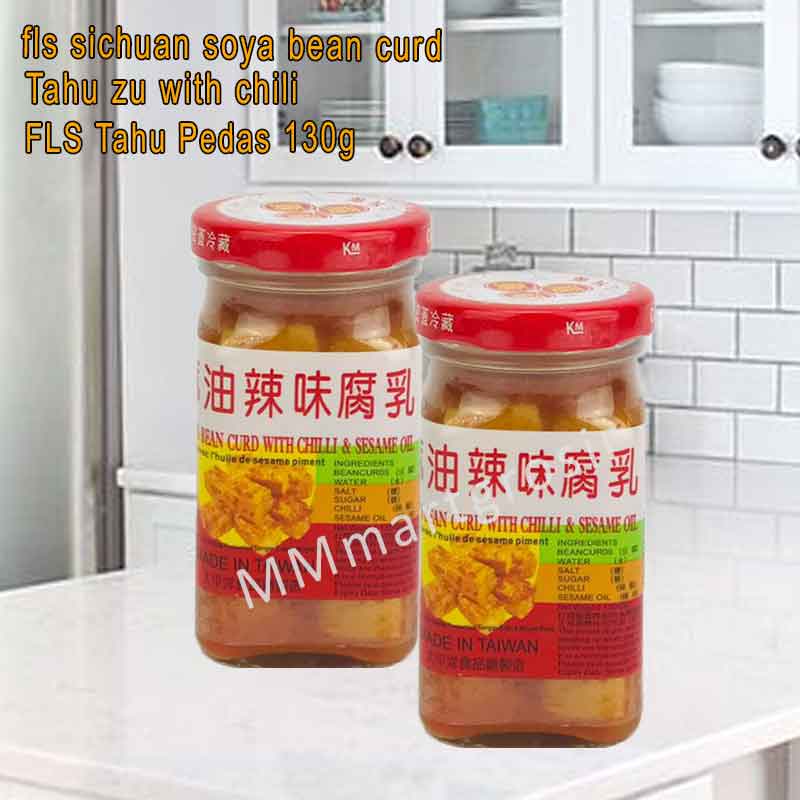 

FLS Tahu Pedas / Tahu zu with chili / fls sichuan soya bean curd / 130 grm