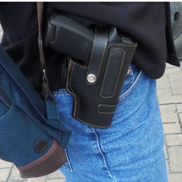 Sarung pistol sig sauer kulit