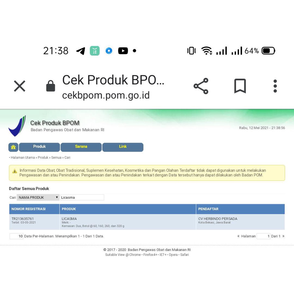 Licasma BPOM Madu Herbal 100% Original obat Asma TBC & Paru paru basah batuk kronis sesak nafas COD-1