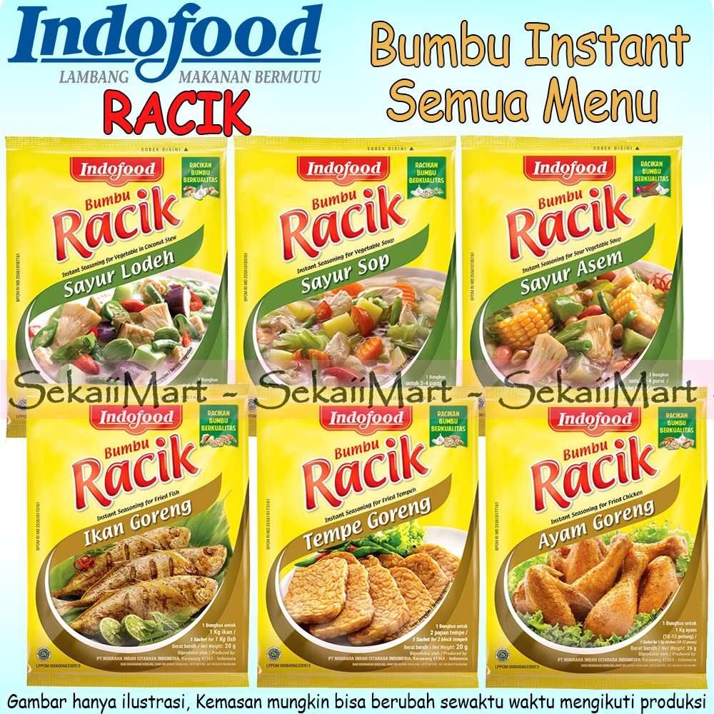 

INDOFOOD RACIK Lengkap Semua Menu Masakan - Bumbu Masak Instant All Variant