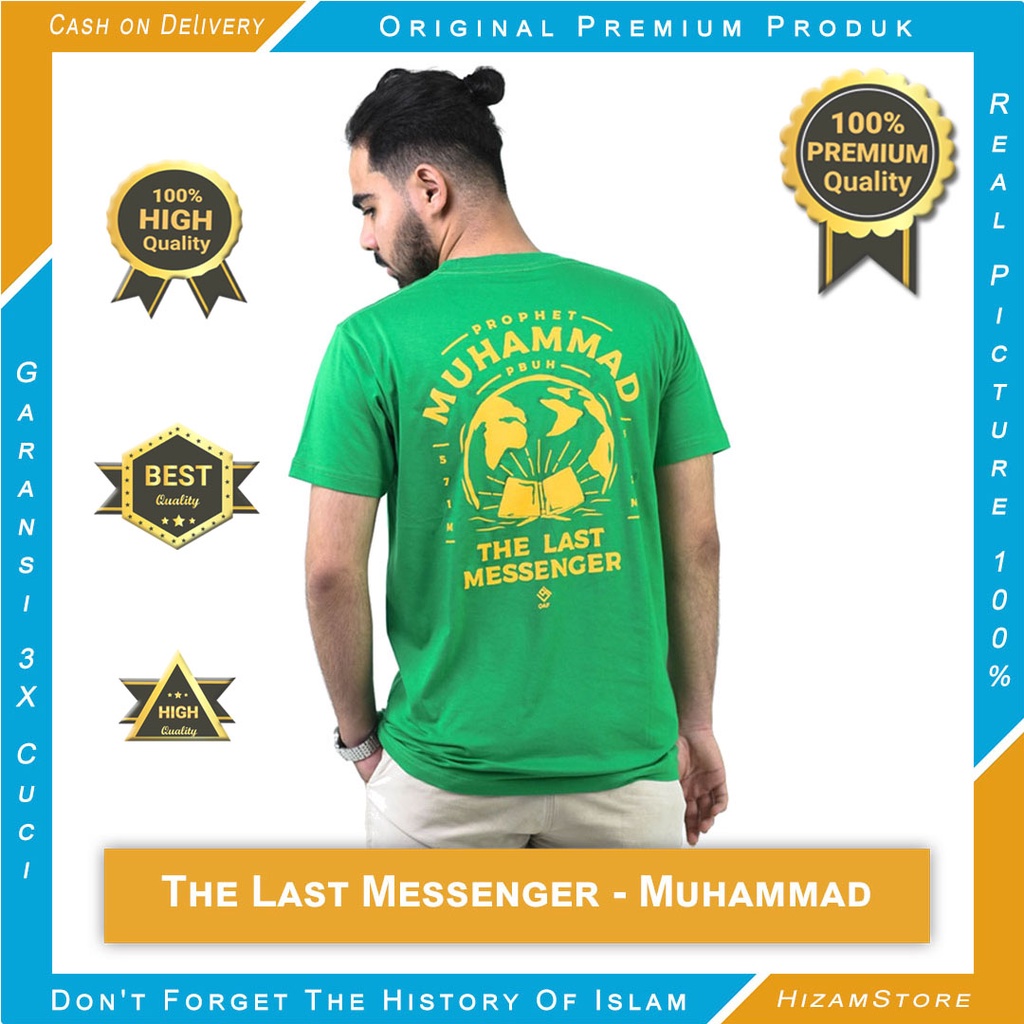 ORIGINAL PRODUK PREMIUM ❗❗❗ BERGARANSI ✔️ BAJU KAOS QAF ISLAM DISTRO ☑️ MUHAMMAD SAW