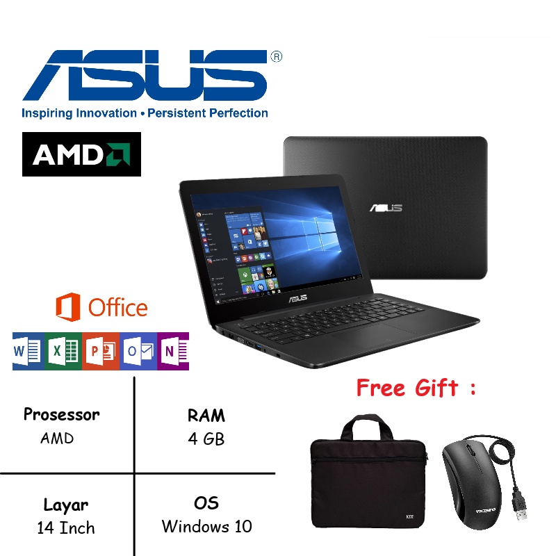 Laptop Asus X454 AMD RAM 10GB SSD 256GB Windows 10