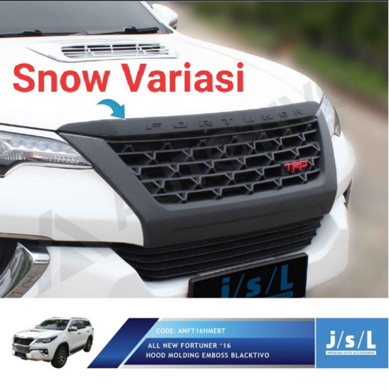 All New Fortuner Lis kap mesin hood molding blacktivo EMBOSS JSL
