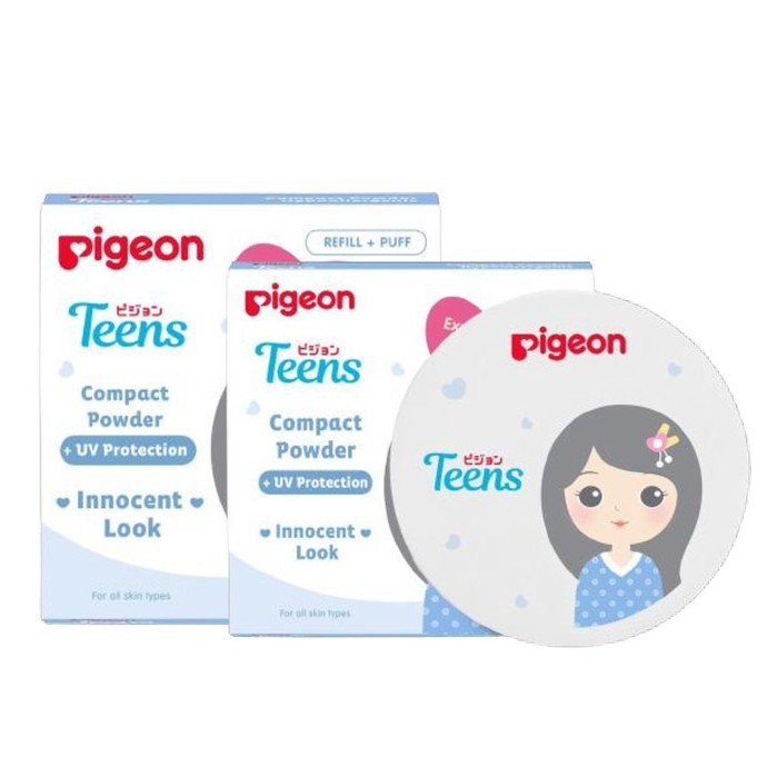 ☘️ CHAROZA ☘️ PIGEON Compact Powder + Uv White 14GR (FULL) | (REFILL)