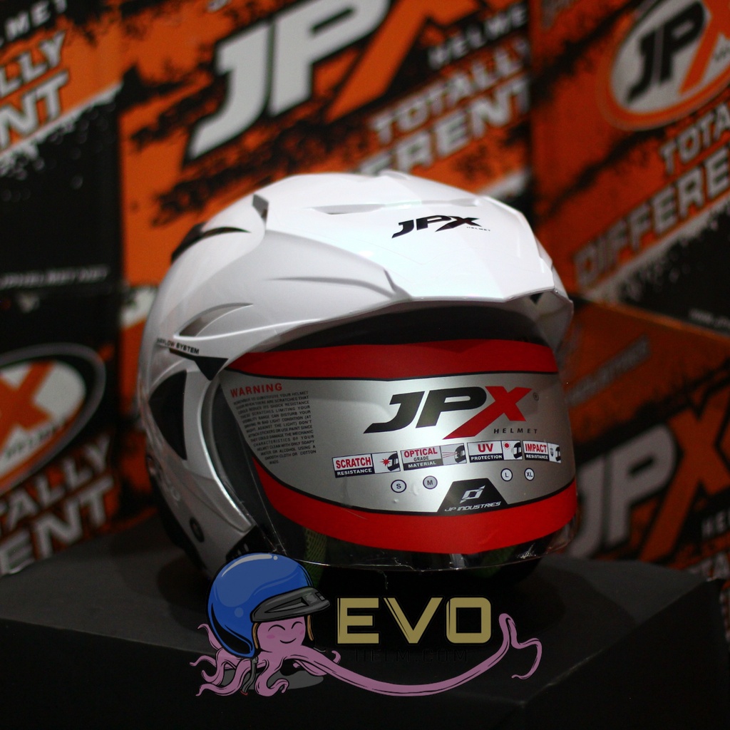 HELM JPX HALFFACE_JPX Z-BLAST - PEARL WHITE GLOSS ( ONGKIR 2KG) JPX HALFFACE JPX SEMICROSS JPX ZBLAST