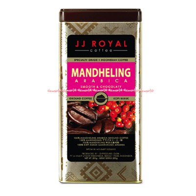 JJ Royal Mandheling Ground Coffe 200g Kopi Bubuk Murni Kemasan Kaleng Jjroyal Sumatera Mandaheling Mandeling