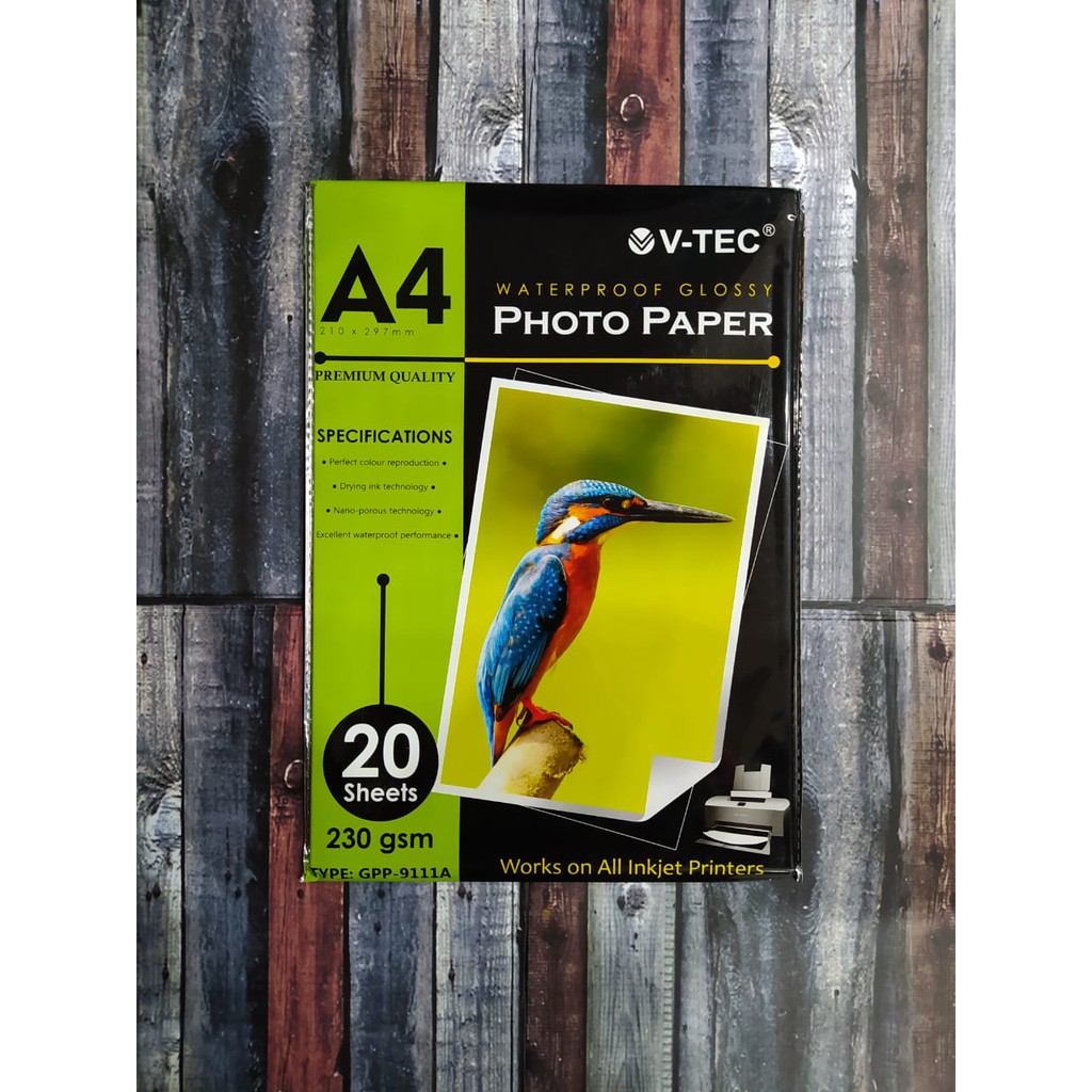 

V-TEC GLOSSY PHOTO PAPER TYPE GPP-9111A A4 230 GRAM