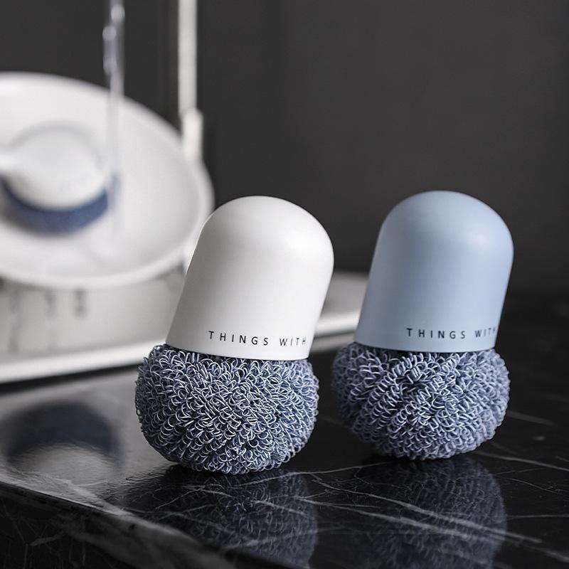 Sikat Panci Kuali Bola Nano / Kuas Pembersih Multifungsi Lucu Untuk Perlengkapan Dapur/ Polyester Wool Scrubber Pan Scourer Bola Sikat Panci Anti Gores Sabut Cuci Piring / Naomi Spons