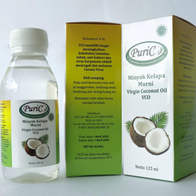 

Minyak Vco Purico - Virgin Coconut Oil - Minyak Kelapa Kemasan 125 Ml