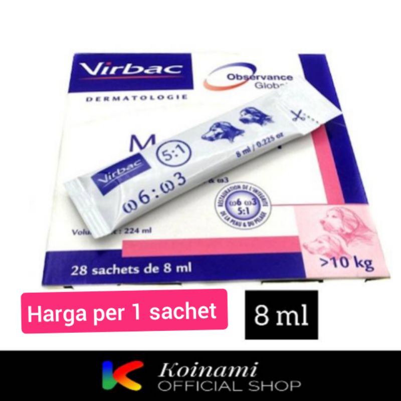 MEGADERM 8ml @ 1 sachet / vitamin bulu kucing anjing / hewan / pet / virbac / cat dog