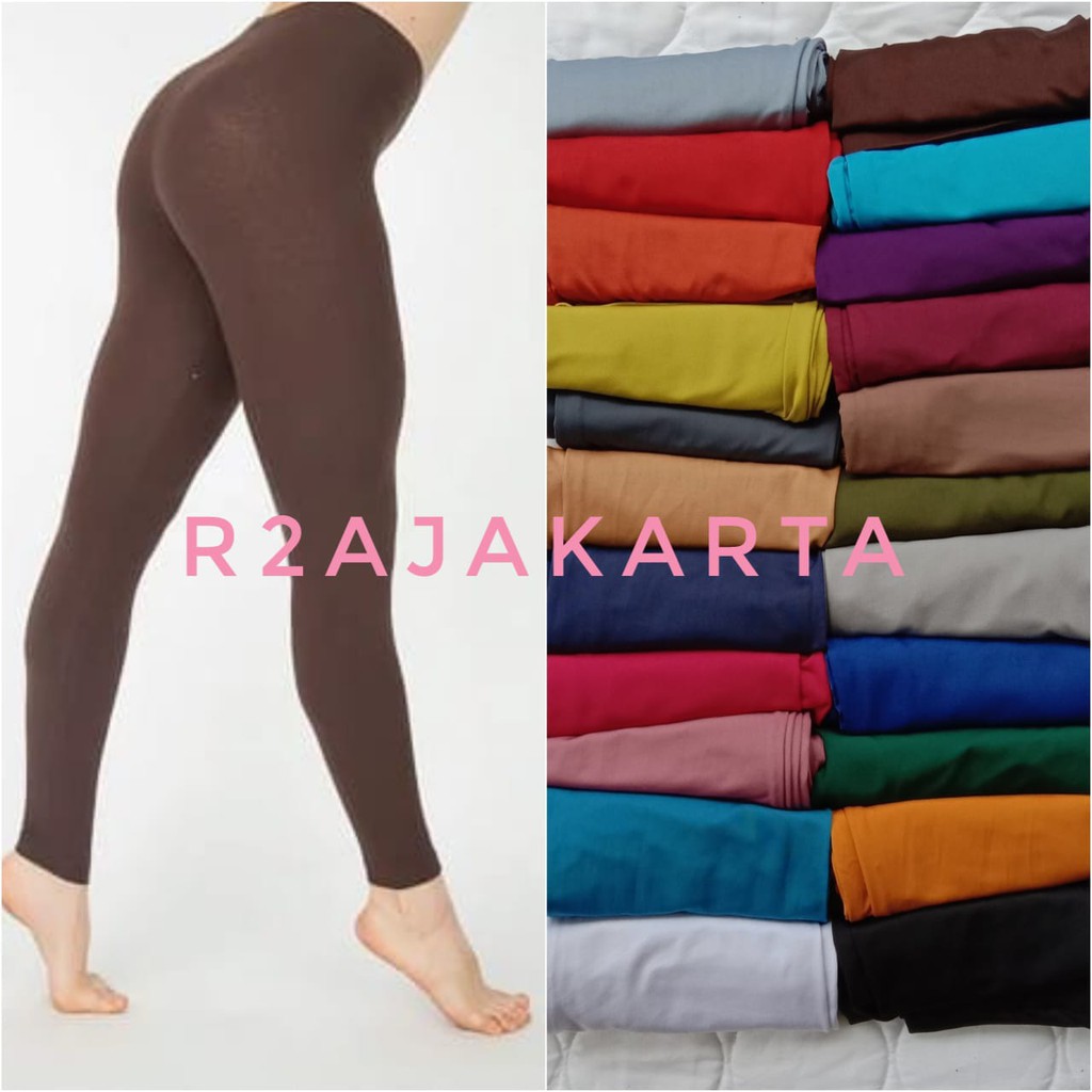 CELANA LEGGING WANITA POLOS PANJANG BAHAN KAOS STRETCH r2ajakarta