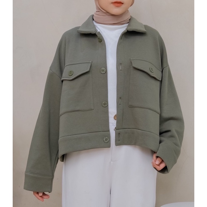 Jaket Wanita Button Outer Jaket Modis Wanita Musim semi Longgar Solid Fashion Korea Untuk Sehari har-6