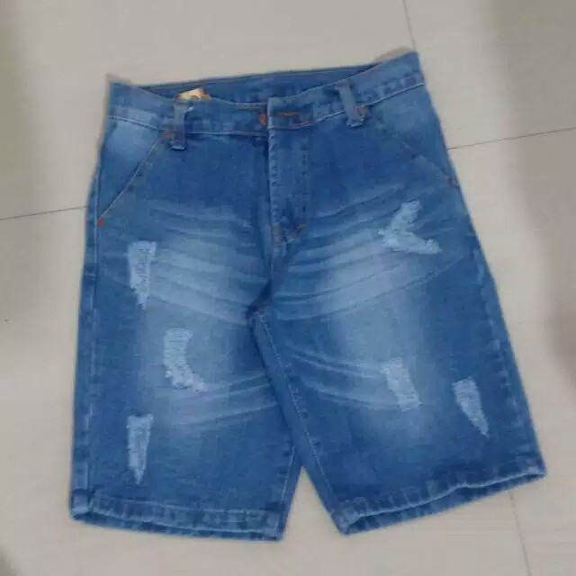 Celana Pendek Jeans Sobek Pria