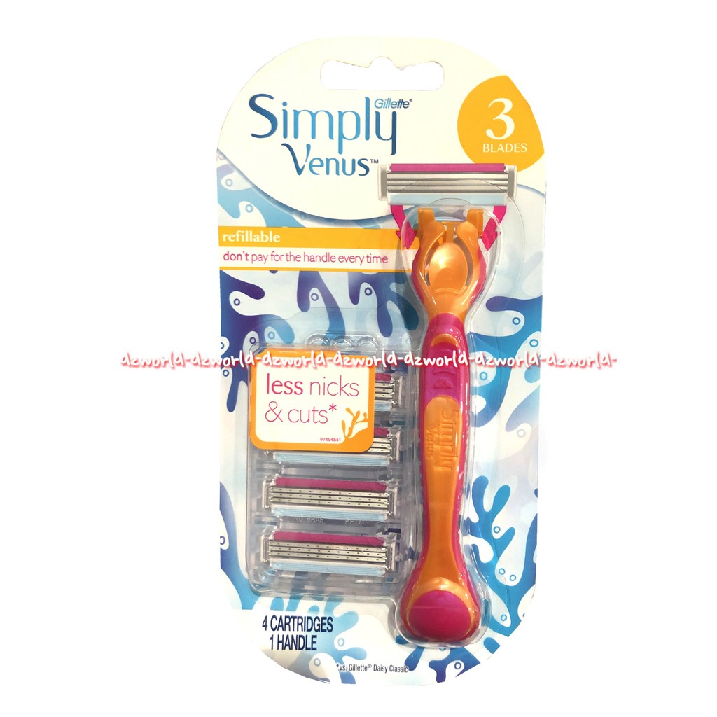 Gillette Simply Venus Refillable Shaving Woman Shaver 4refill