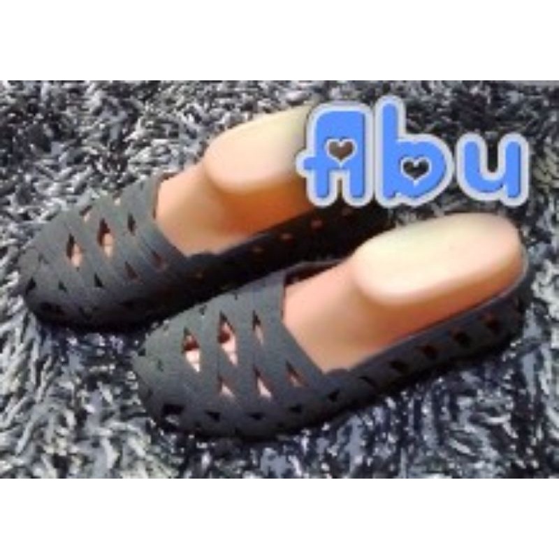 QQ400, Flat Shoes Wanita, bahan karet PVC