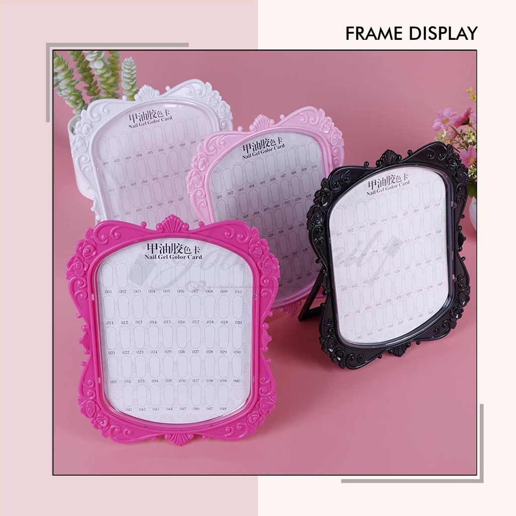 Frame display nail art pigura pajang kuku palsu hias nail display 2 sisi