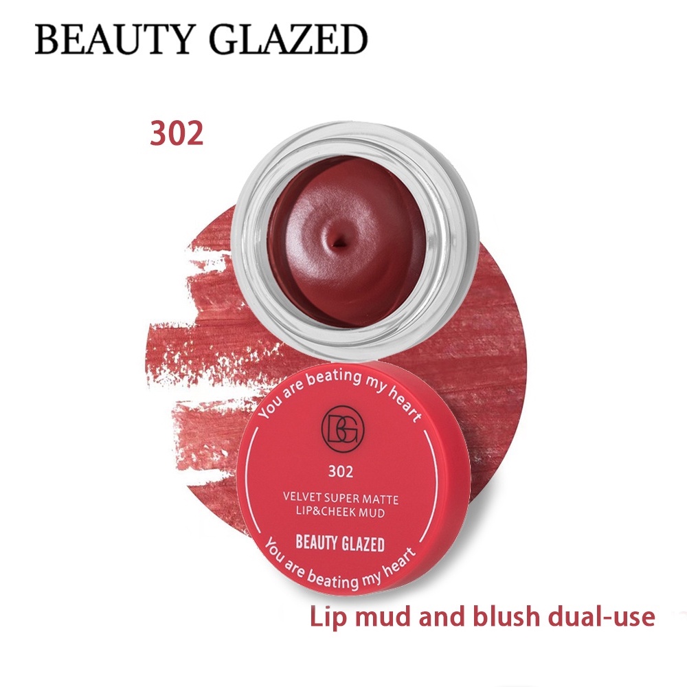 BEAUTY GLAZED Makeup Lipstick and Cheek blusher Matte lip balm lip mud long-lasting and waterproof Lip and blusher Cosmetics