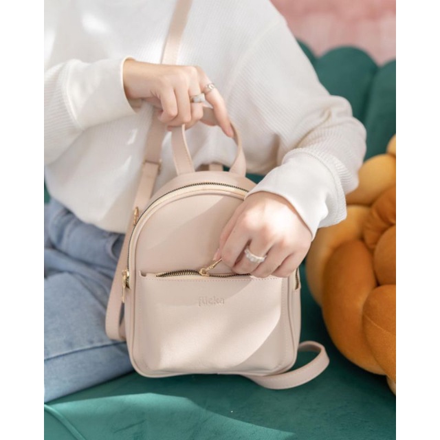 Ransel Mini Flicka Kode J23 Beige,Free DustBag+gift menarik