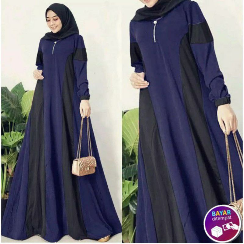 Baju Gamis Maxi Mahoni / Fashion Gamis Terbaru / Gamis Muslim Wanita Modern Lebaran Simple Mewah / G