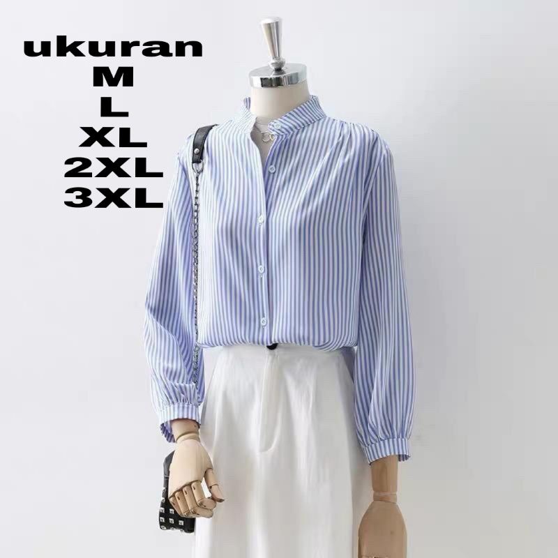 inayah top- kemeja kerja-kemeja salur-kemeja jumbo-kemeja big size-S-M-L-XL-XXL-XXXL