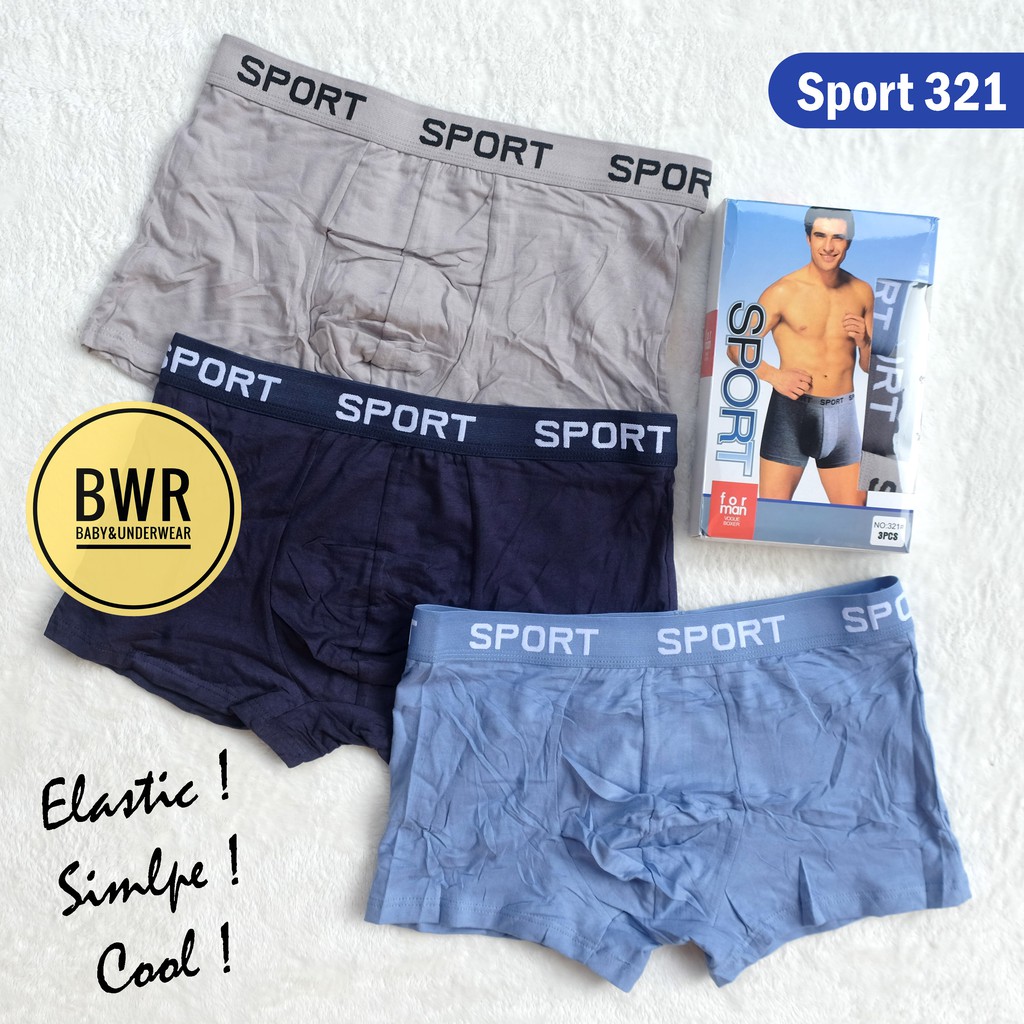 [ 3pc ] Boxer SPORT Pria Dewasa | Celana Dalam Boxer Pria Sport Sempak Laki Laki || Bwr