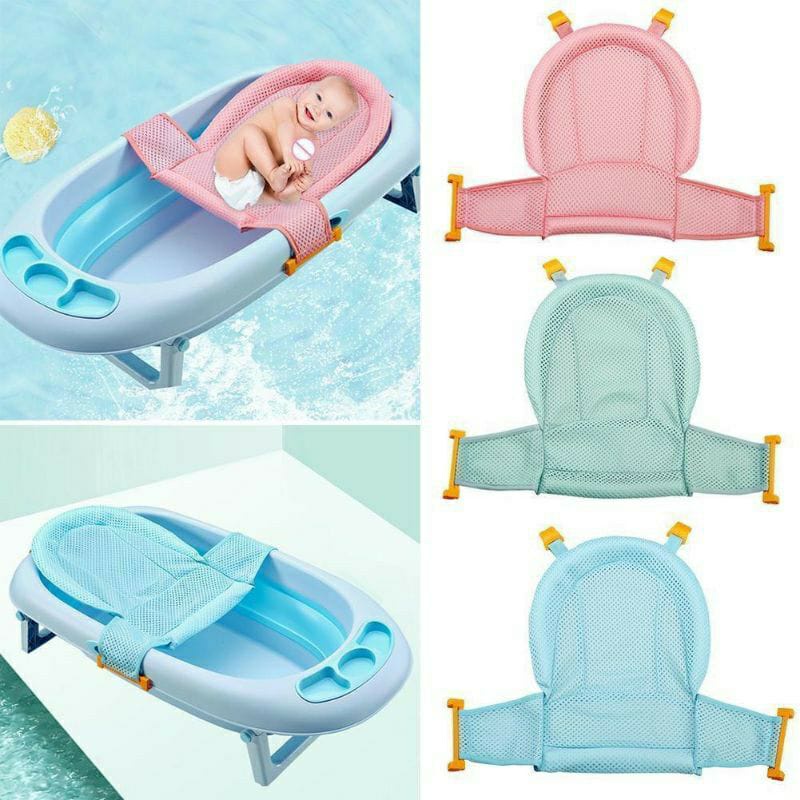 ORI Jaring Mandi Bayi Premium Busa besar Jaring Alas Mandi Bayi Ukuran Besar/Alas Mandi Bayi Baby bath Helper Premium Praktis Busa Tebal Baby Bather Jala Bak Mandi Jaring Duduk Bayi