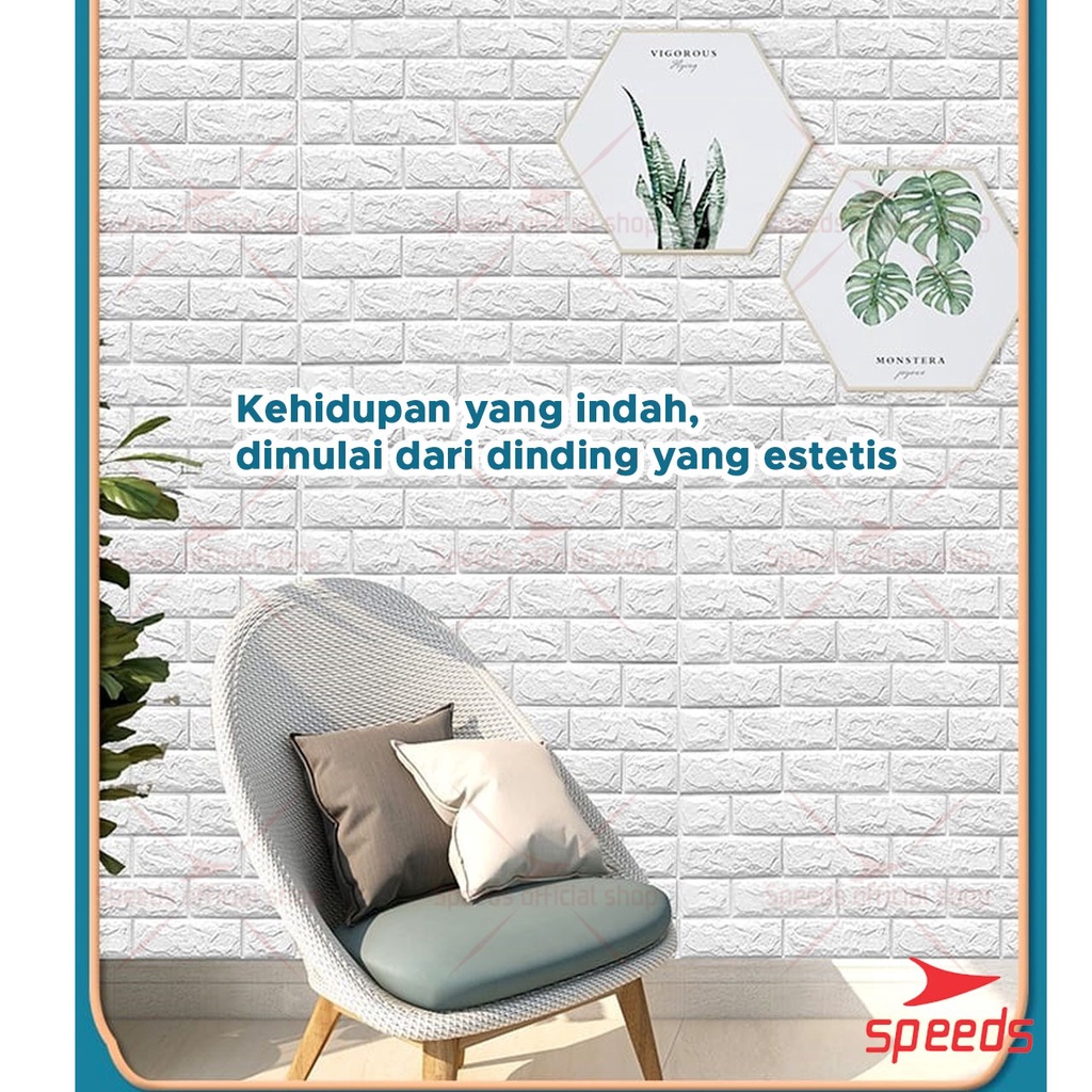 Rekomendasi Speeds Wallpaper Dinding 3D Foam Bata Putih Wallpaper Dinding 205-12