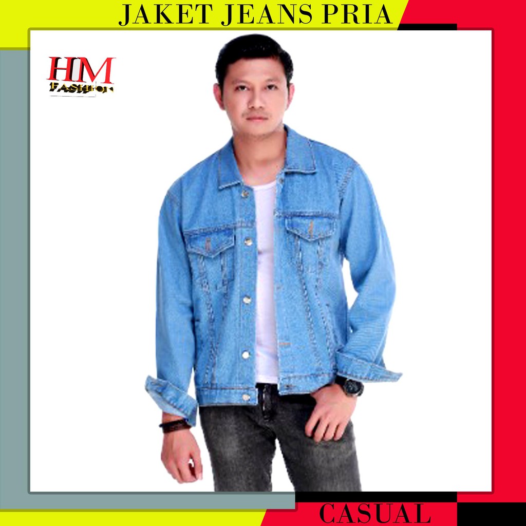  PROMO SALE Hm Fashion Jaket Jeans  Denim Men s Merah 