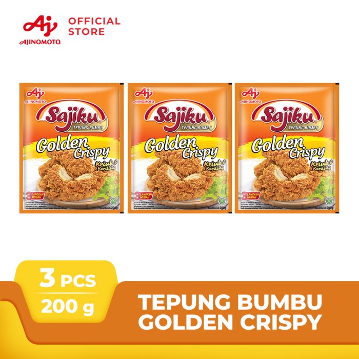 

TERBARU SAJIKU® Tepung bumbu Golden Crispy 200g Sachet (3 pcs)